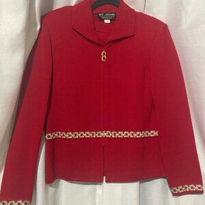 St John Holiday Red Suit Size 8